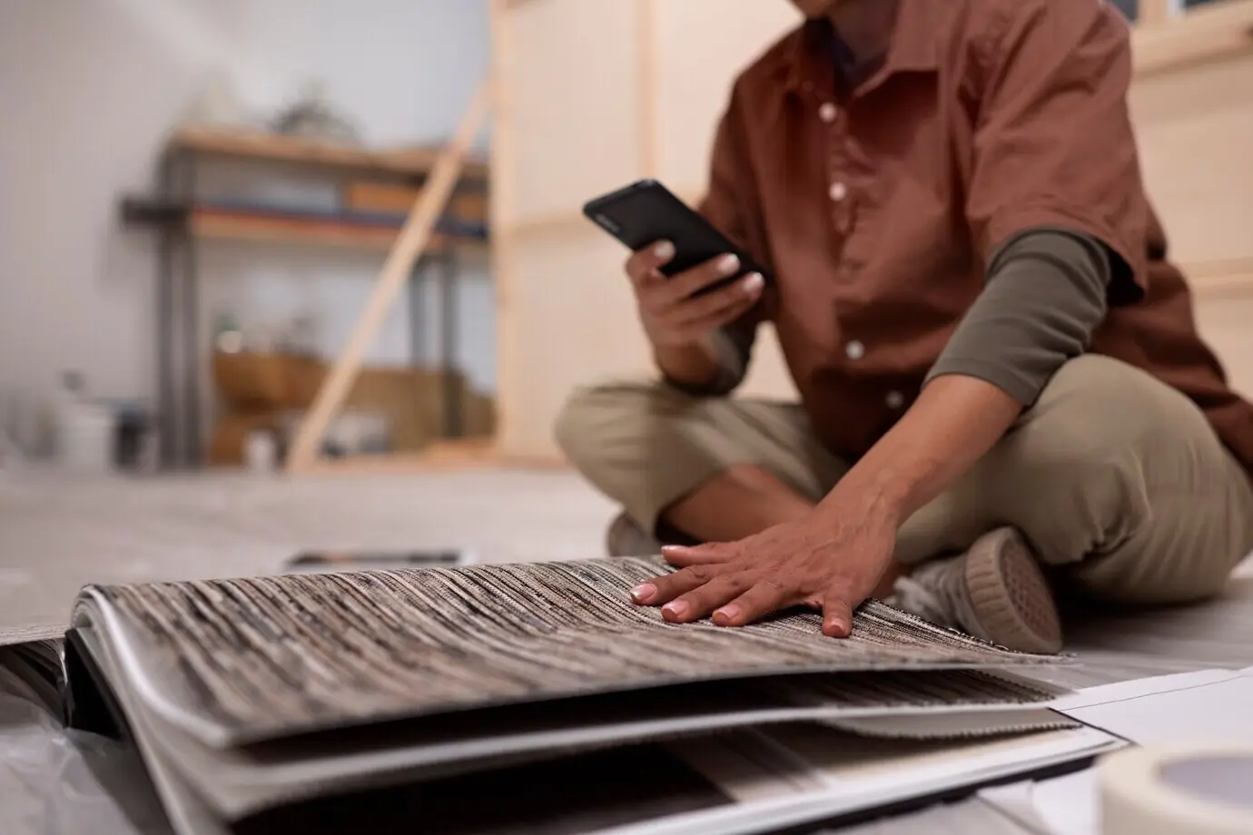 A set designer working indoors